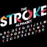 Vector of stylized brushy font and alphabet