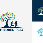 children play logo template design vector