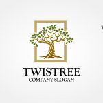 twistree logo template illustration two trunk