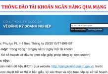 hướng dẫn thông báo tài khoản ngân hàng với sở kế hoạch đầu tư