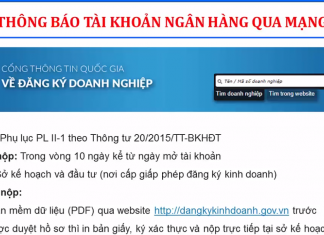 hướng dẫn thông báo tài khoản ngân hàng với sở kế hoạch đầu tư