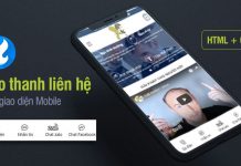 Code tạo thanh liên hệ nhanh trên giao diện mobile bằng HTML và CSS