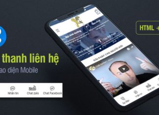 Code tạo thanh liên hệ nhanh trên giao diện mobile bằng HTML và CSS