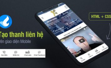 Code tạo thanh liên hệ nhanh trên giao diện mobile bằng HTML và CSS