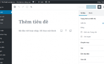Đưa trình soạn thảo WordPress 5.0 về phiên bản cũ không dùng plugin